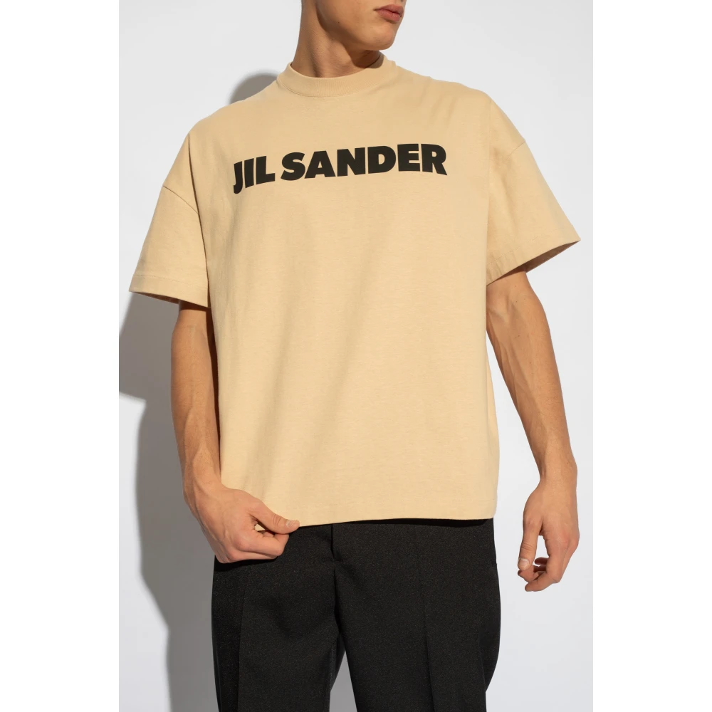 Jil Sander T-shirt met logo Beige Heren