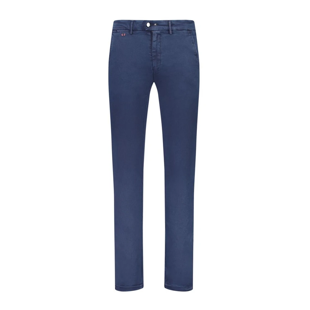 Tramarossa Blå Bomulls Chino Byxor med Fickor Blue, Herr