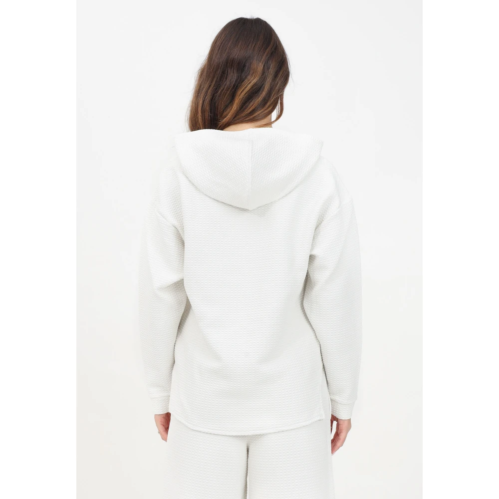 Puma Gestructureerde Studio Hoodie Wit Vrouwen Beige Dames