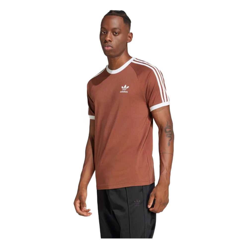 Adidas 3 Strepen T-shirt Brown Heren