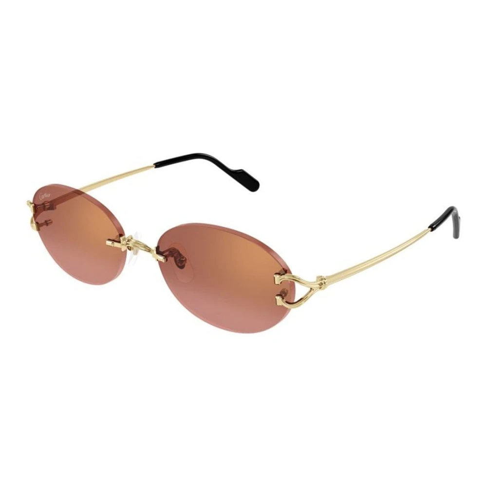 Cartier Unisex Yellow Sunglasses, 55 Mm, Oval Sunglasses
