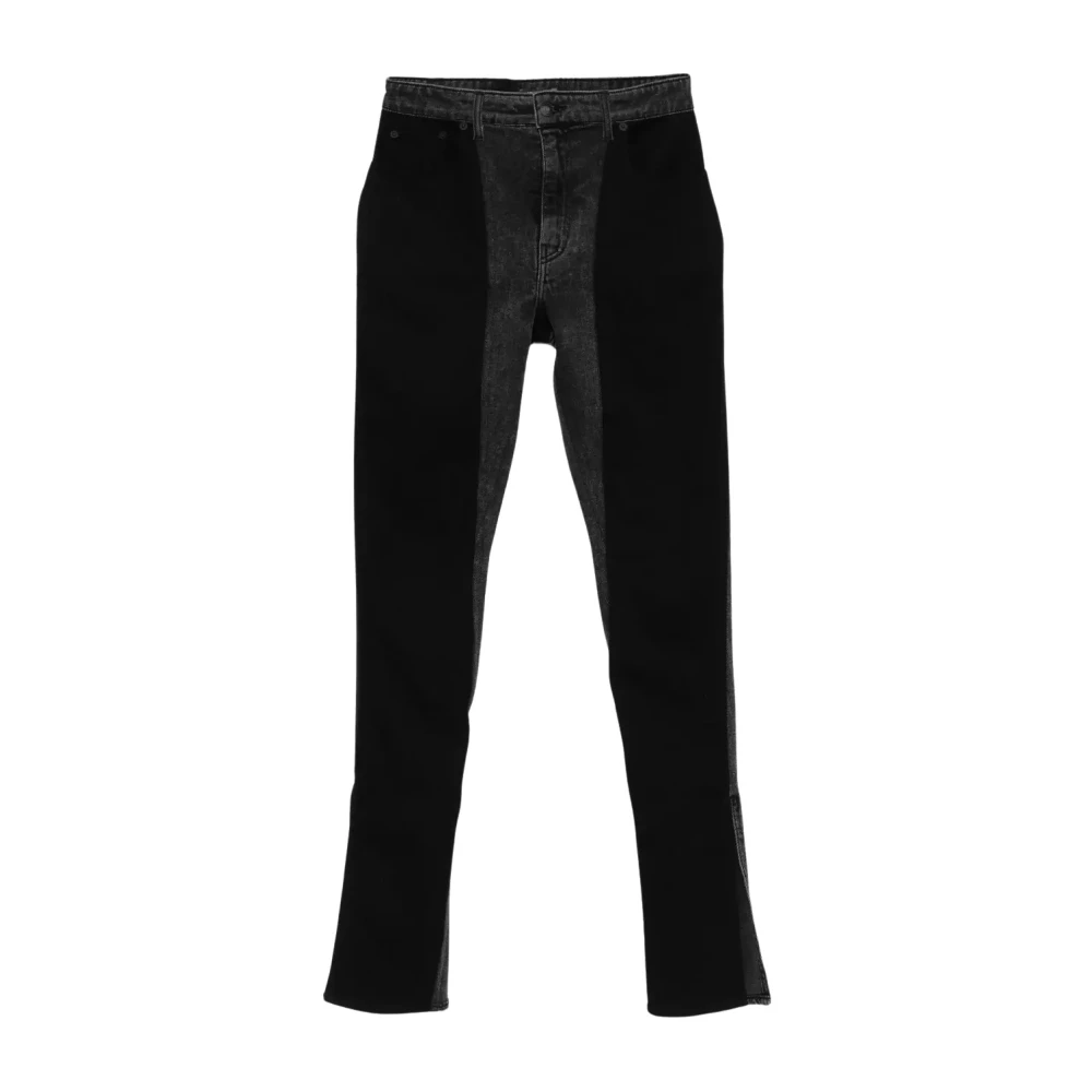 Mugler Tweekleurige Skinny Fit Jeans Gray Dames