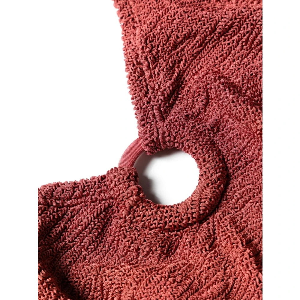 Hunza G Bordeauxrode Badpak met Hoop Detail Brown Dames