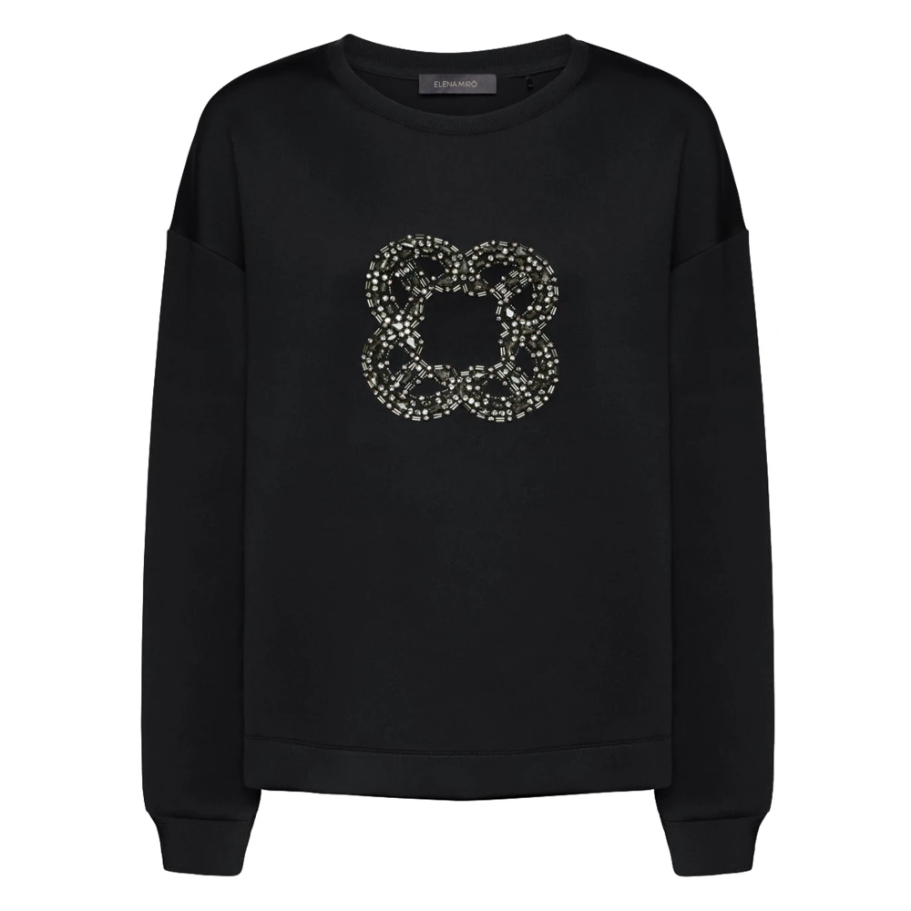Elena Mirò Casual Katoenen T-Shirt Black Dames