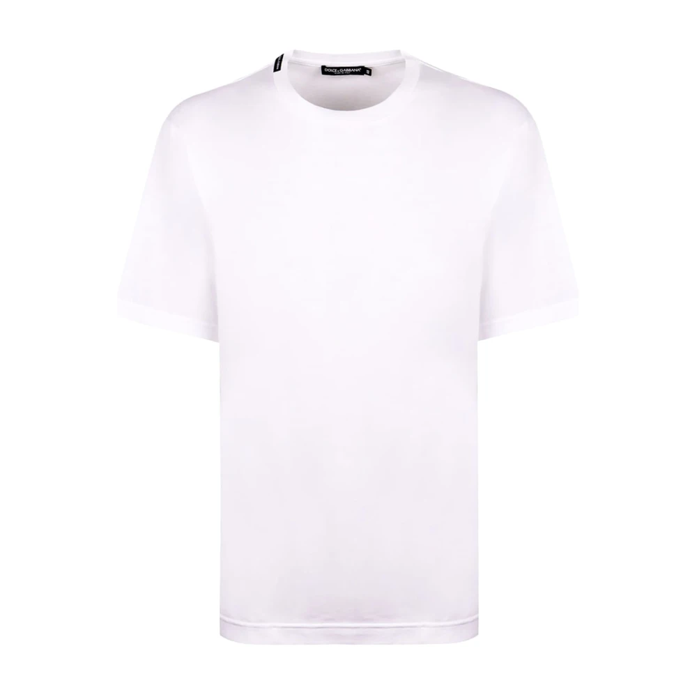 Dolce & Gabbana Men's White T-Shirts, Xl, Cotton Crew-Neck T-Shirt