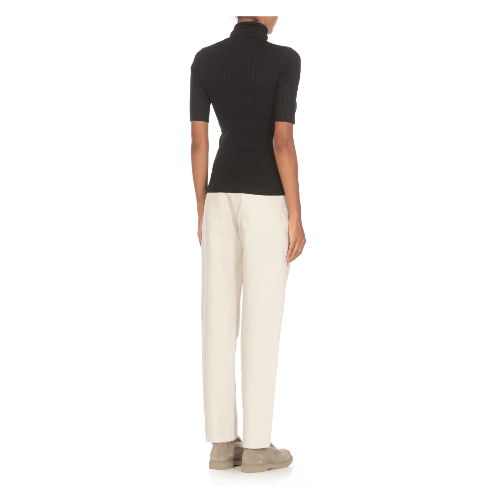BRUNELLO CUCINELLI Zwarte Kasjmier Hoge Hals Trui Black Dames