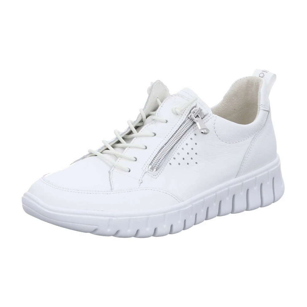Waldläufer Leren Sneaker met Zijrits Dames Schoenen Wit