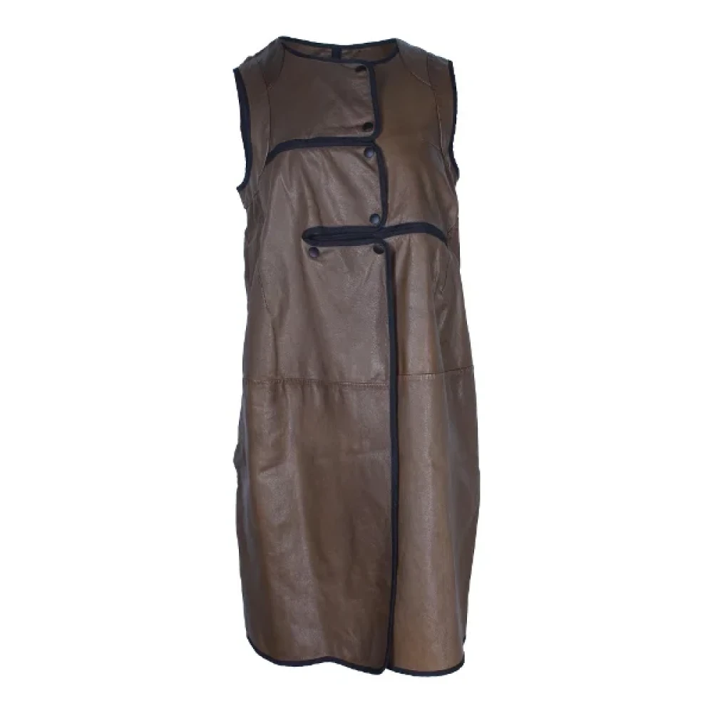 Marni Pre-owned Leather dresses Green Dames