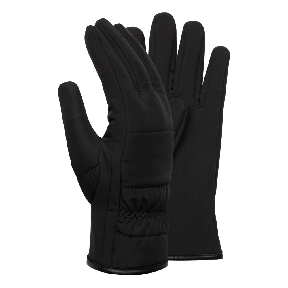Boggi Milano Gewatteerde handschoenen van technische stof Black Heren