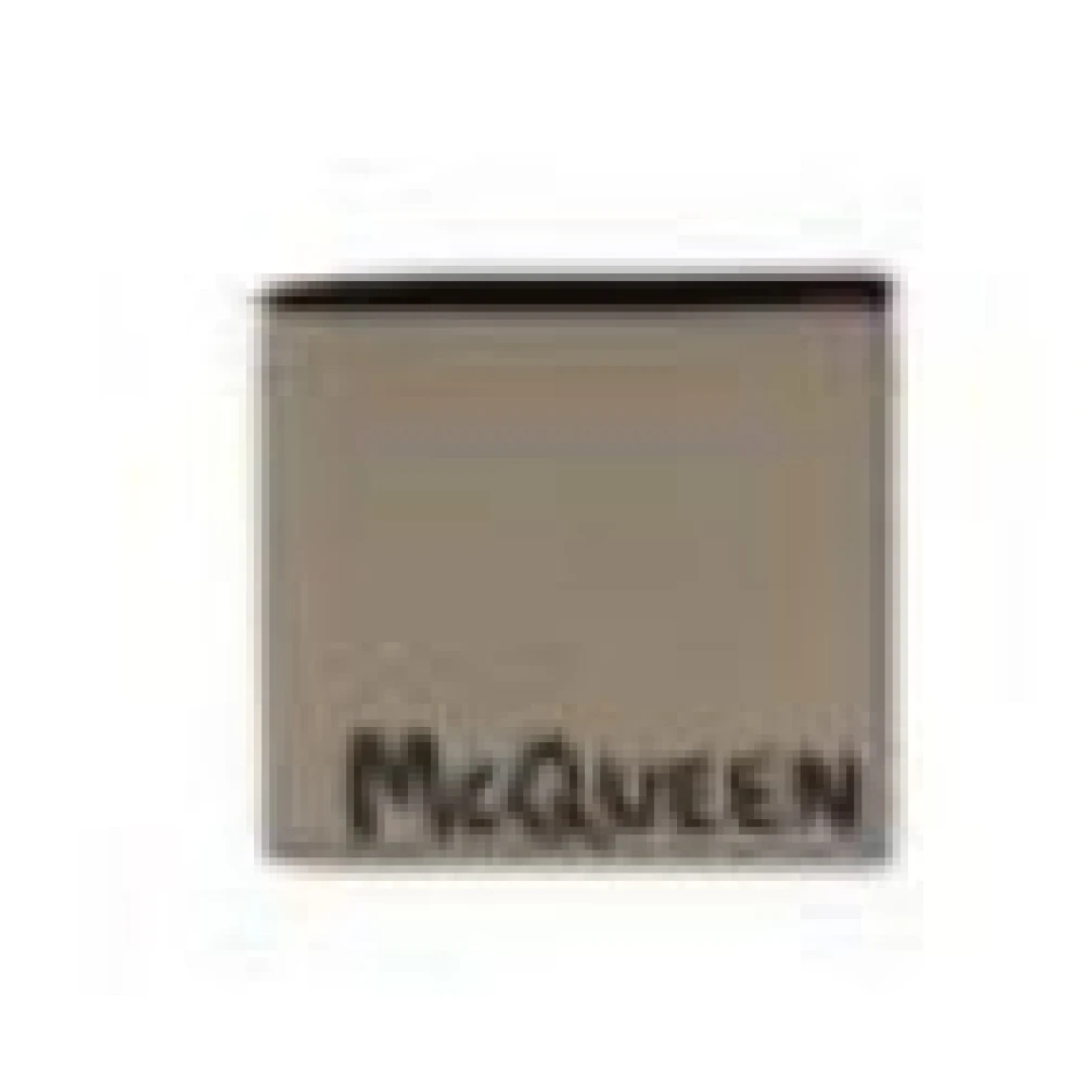 alexander mcqueen Graffiti Print Leren Bi-Fold Portemonnee Beige Heren