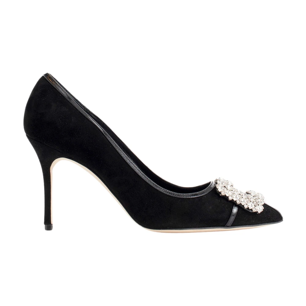 Manolo Blahnik Svarta Tuberian Jewel Spänne Pumps Black, Dam