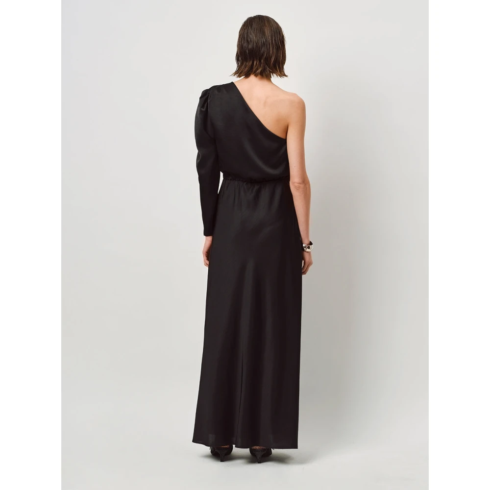 Dante 6 Zwarte Off-Shoulder Avondjurk met Split Black Dames