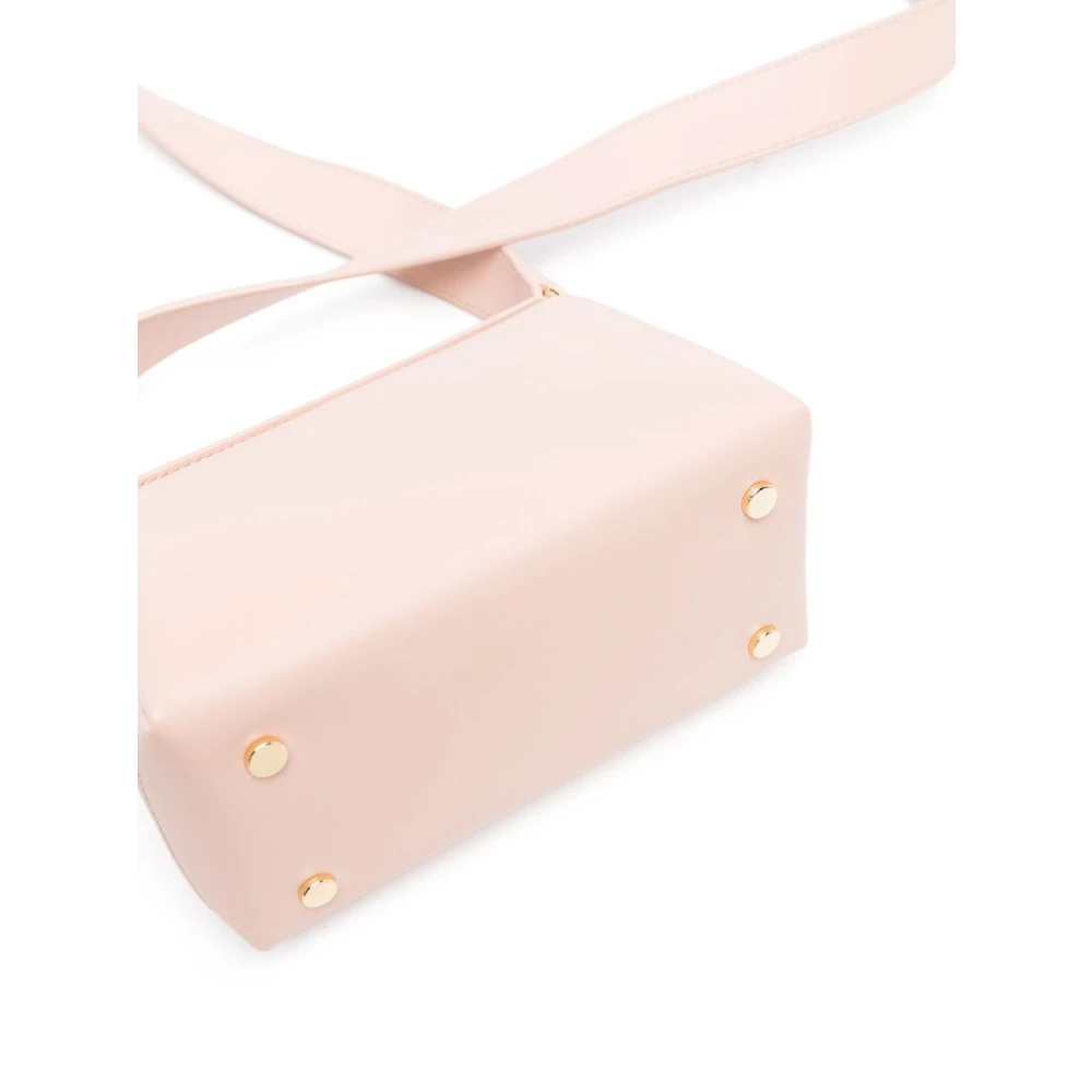 Plan C Roze leren schoudertas met twist-lock Pink Dames