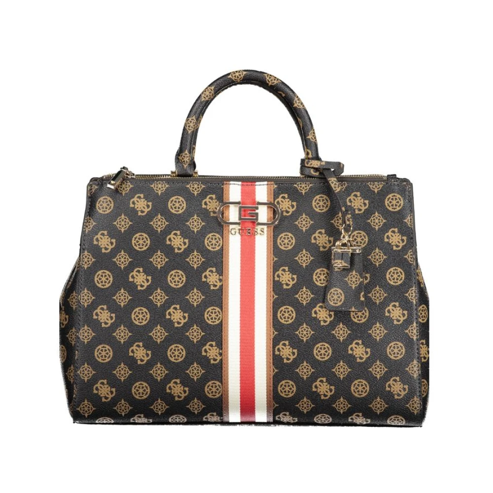 Guess Bruine Polyethyleen Handtas met Verstelbare Schouderriem Brown Dames