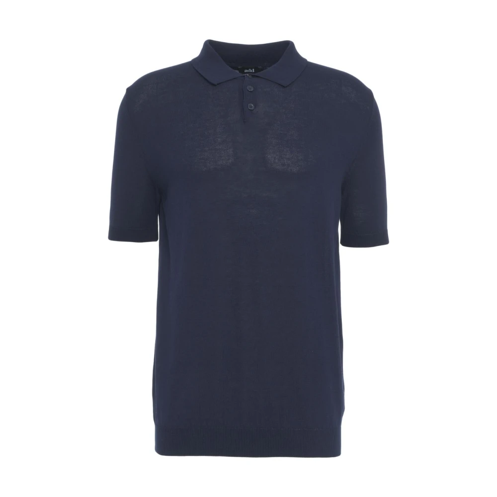 add Blauwe Gebreide Poloshirt Blue Heren