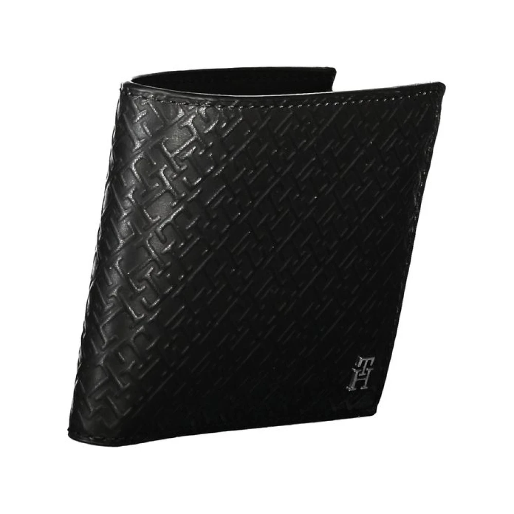 Tommy Hilfiger Elegante leren portemonnee met meerdere vakken Black Heren