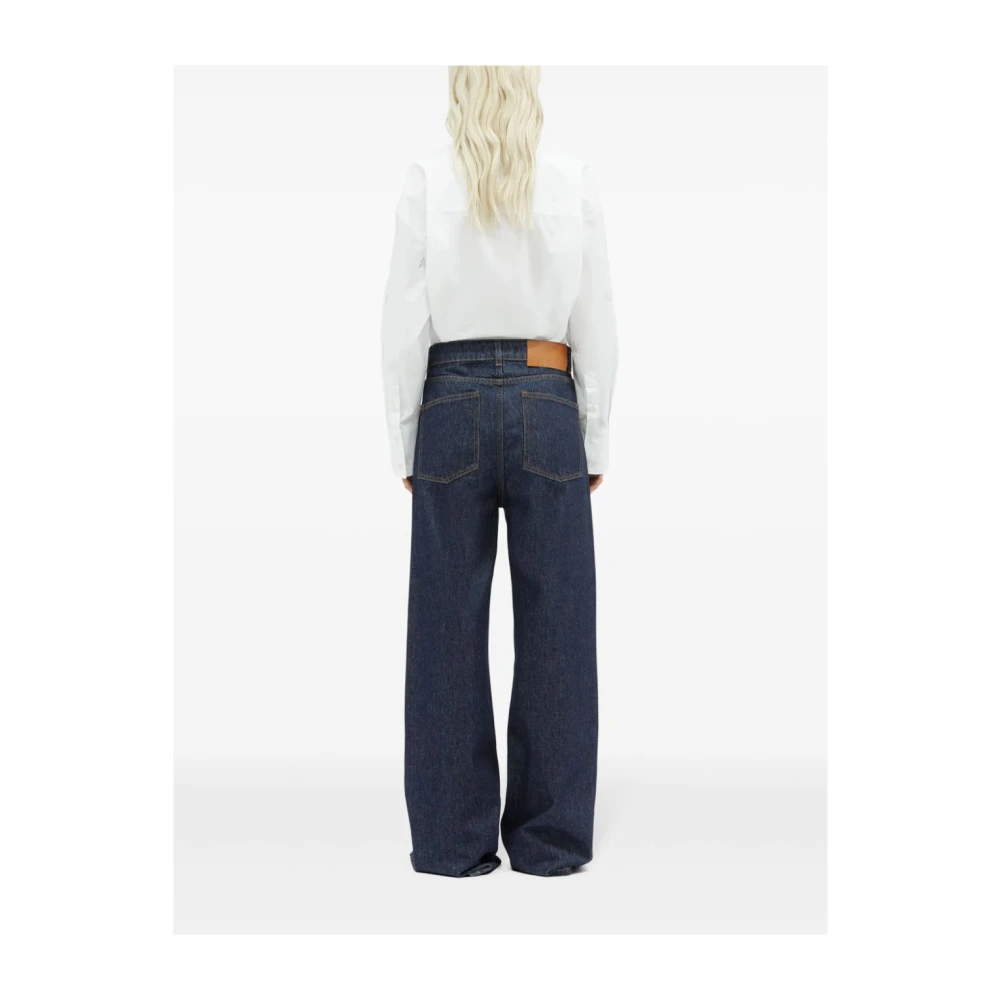 Msgm Blauwe Denim Jeans met Strass Applicatie Blue Dames