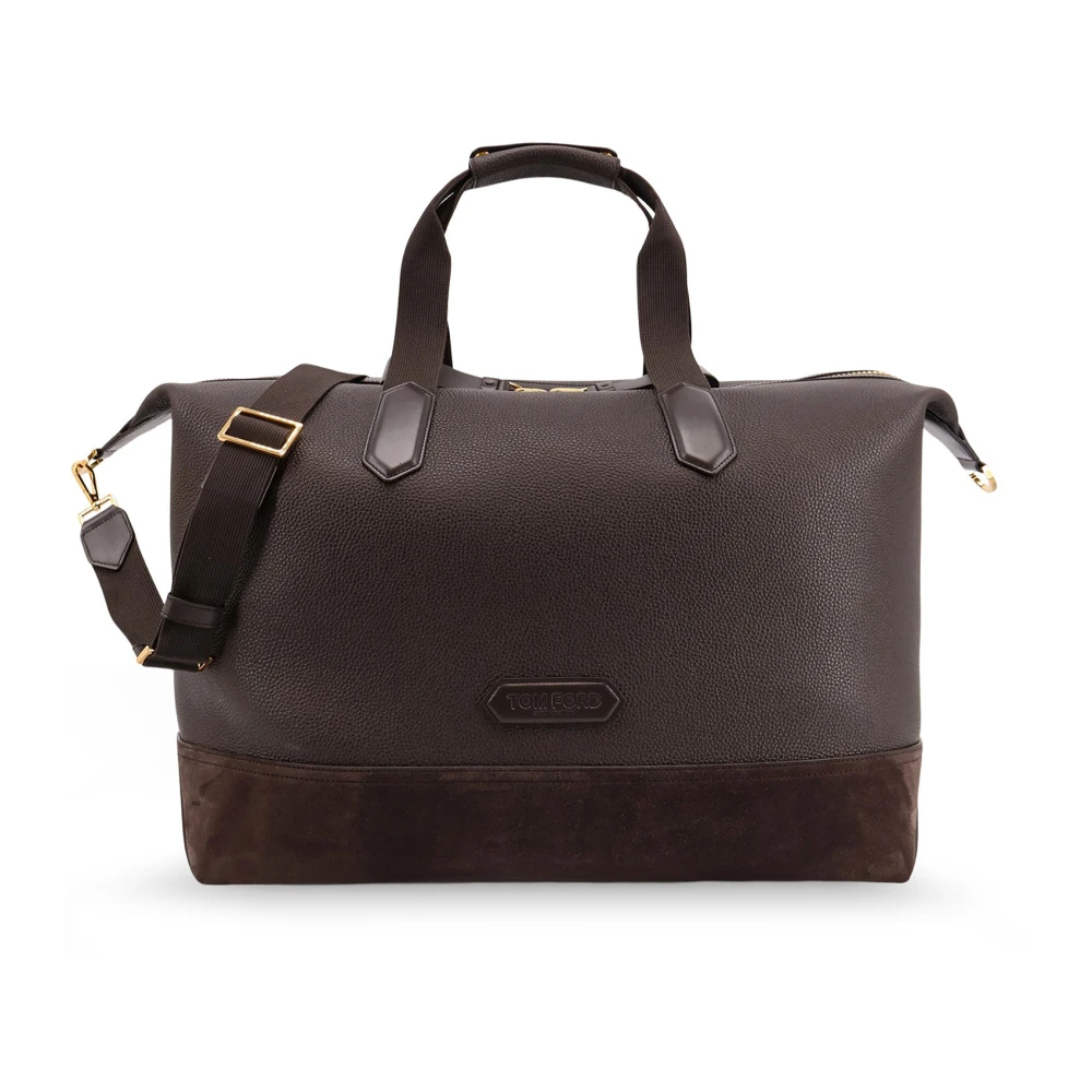 Tom Ford Men's Brown Weekend Bags, One Size, Suitcases With Zip Closure