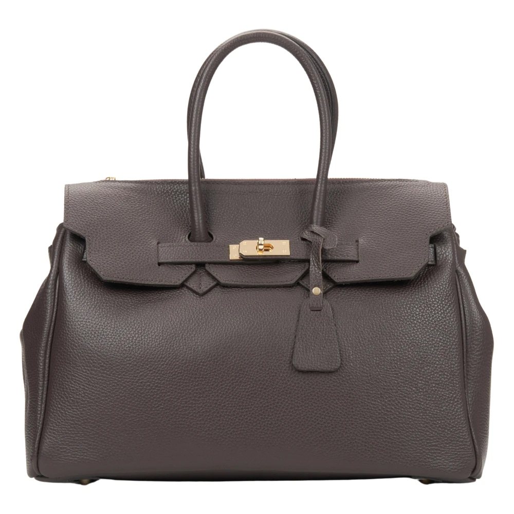 Estro Donkerbruine Satchel Handtas voor Vrouwen gemaakt van Premium Italiaans Echt Leer Brown Dames