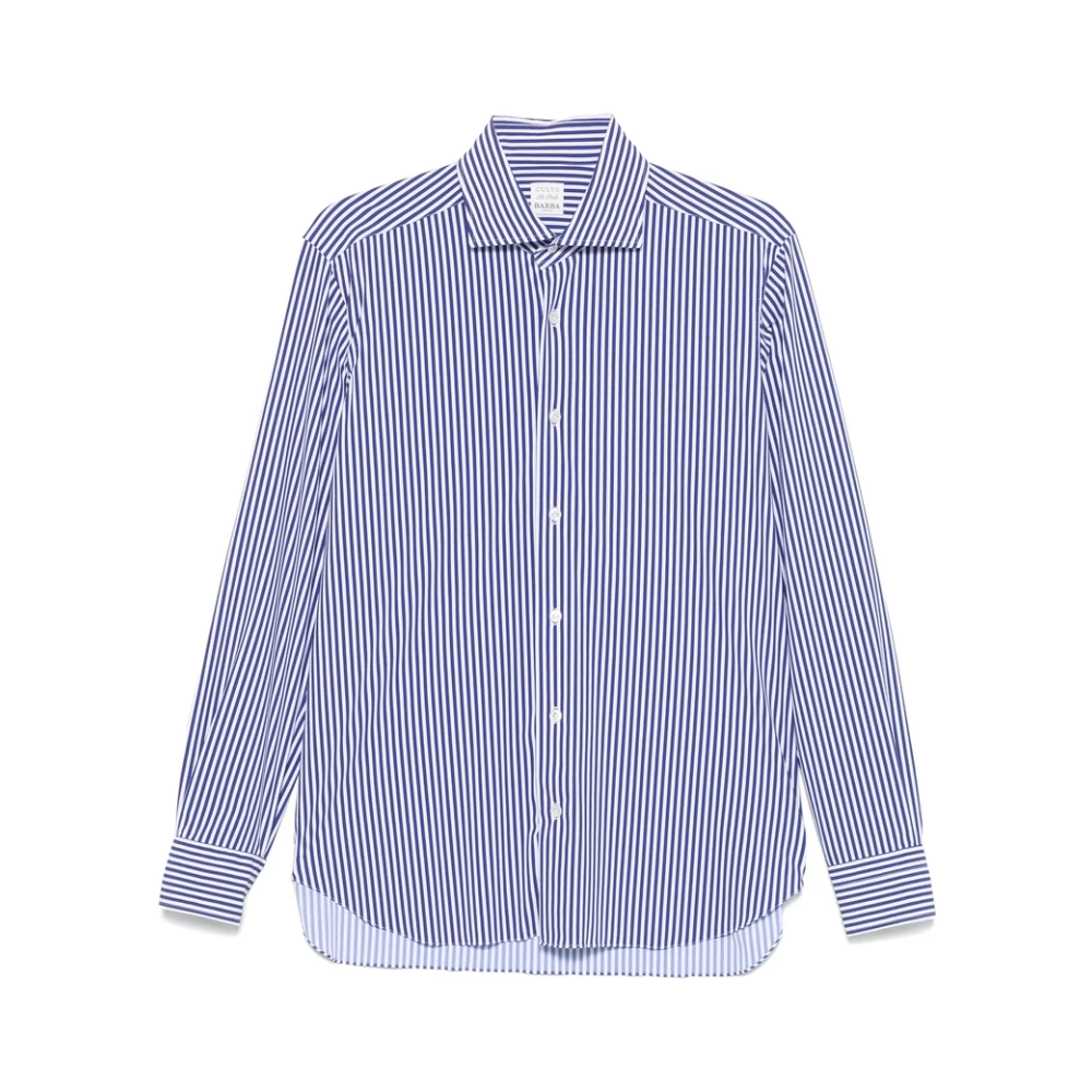 Barba Navy Blue Button-Up Shirt Blue Heren