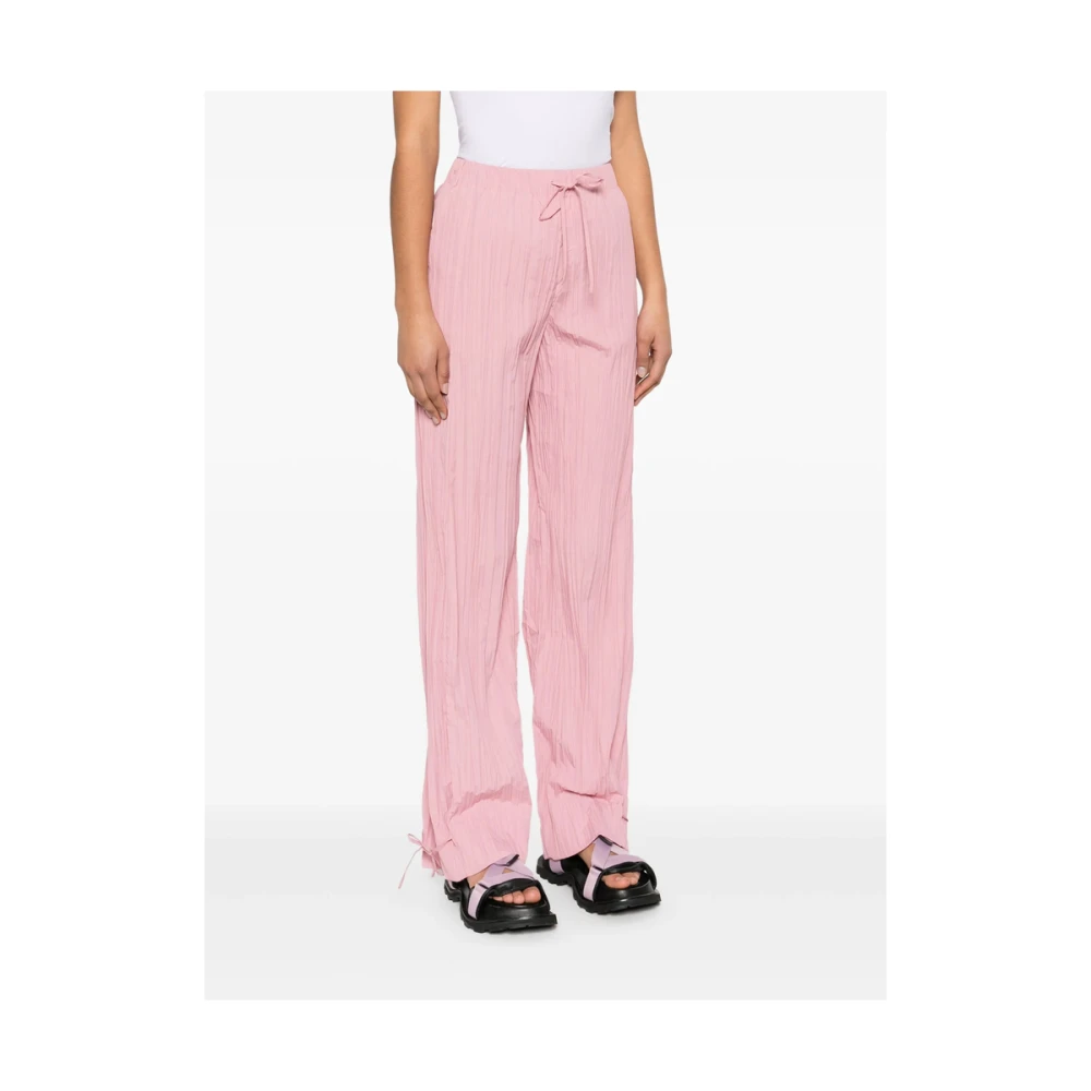 Stine Goya Blush Pink Elastische Taille Plissé Broek Pink Dames