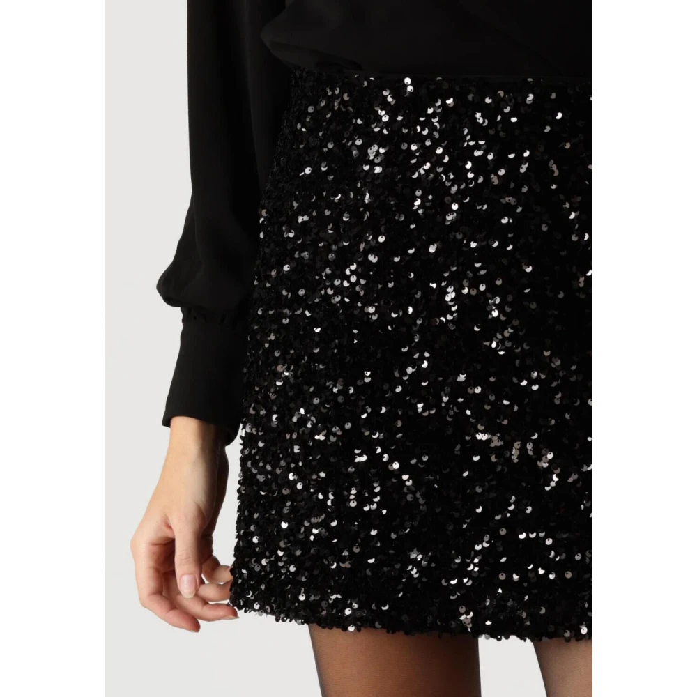 NEO NOIR Fluwelen Pailletten Minirok Black Dames