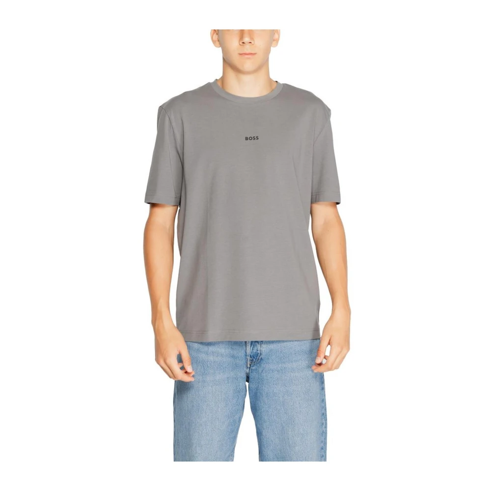 Hugo Boss Stretch Katoenen T-shirt Collectie Gray Heren