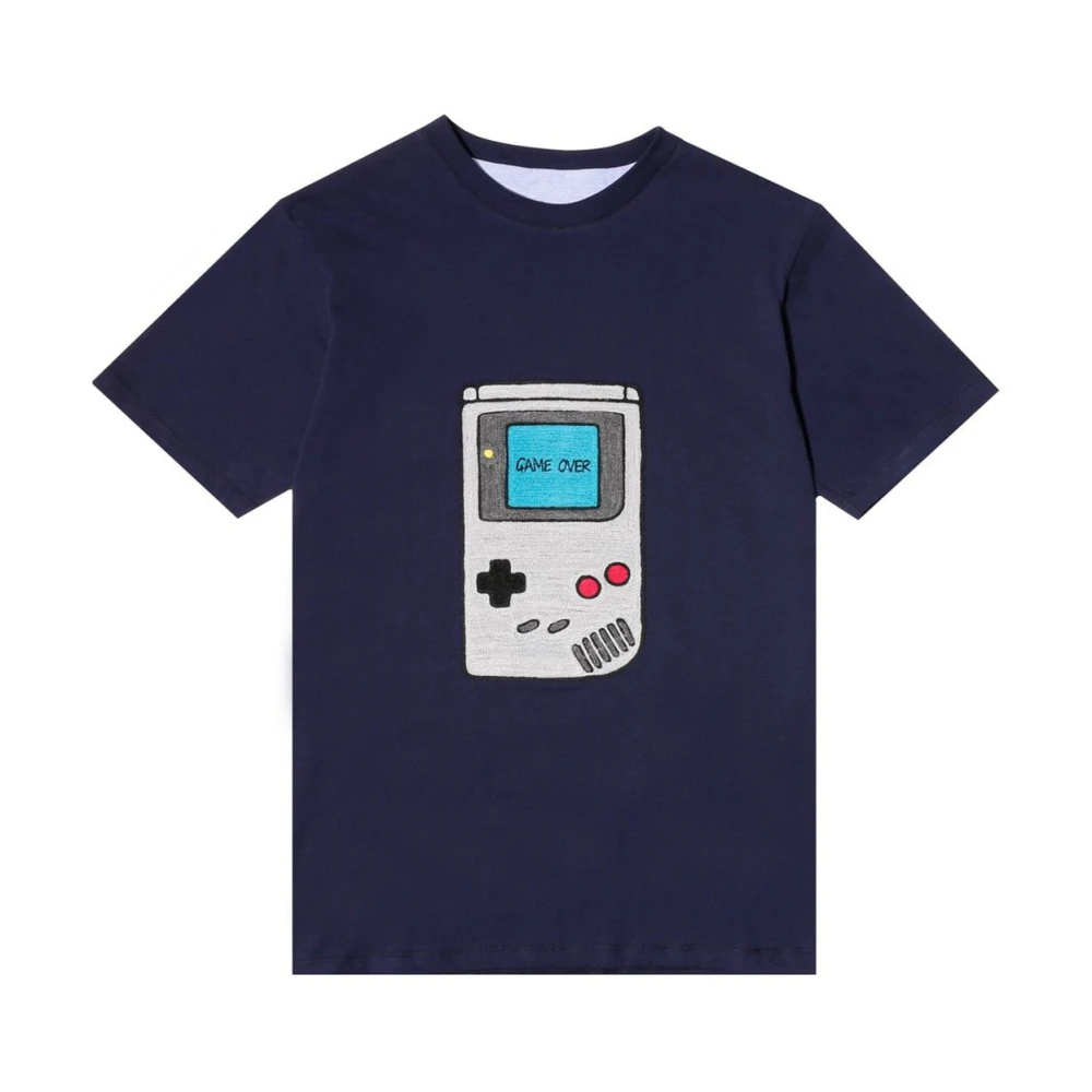 Lc23 Gameboy Geborduurd T-shirt Blue Dames