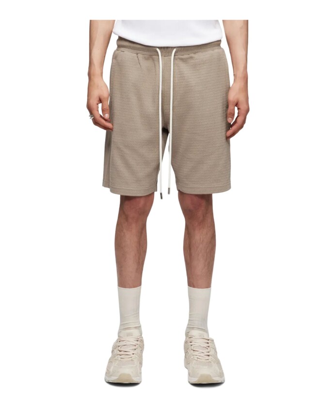 short-casual-a-taille-elastique-en-style-gaufre