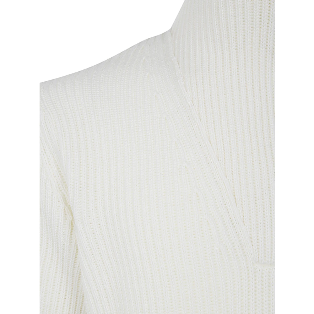 Filippo De Laurentiis Halve Rits Lange Mouw Prestatietop White Heren