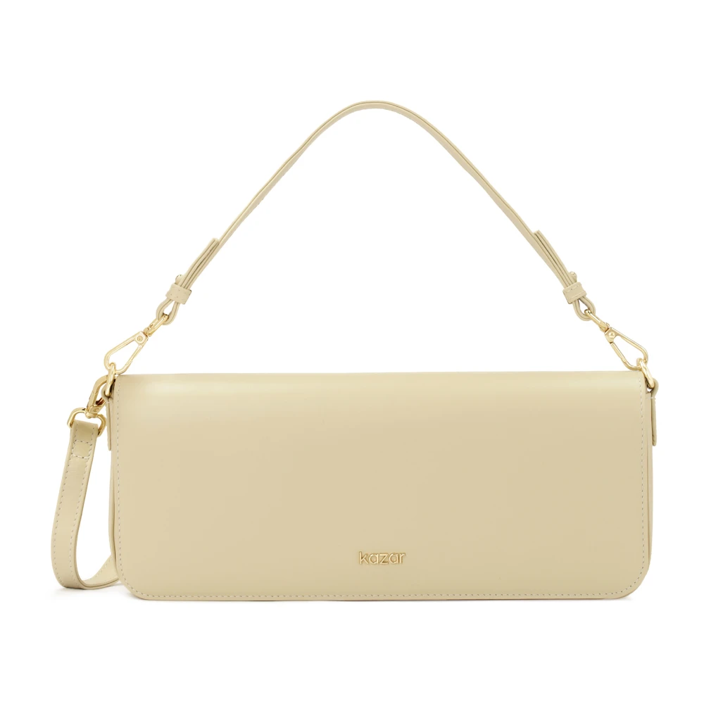 Kazar Lichte rechthoekige handtas met twee banden Beige Dames