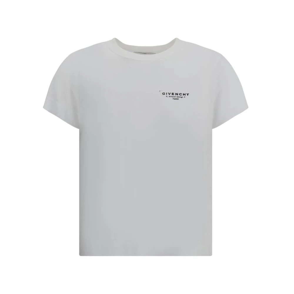 Givenchy Women's White T-Shirts, S, T-Shirt In Cotton With Stamp Print