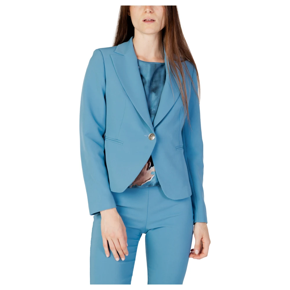 RINASCIMENTO Turquoise Blazer Lange Mouwen Vrouwen Herfst Winter Blue Dames