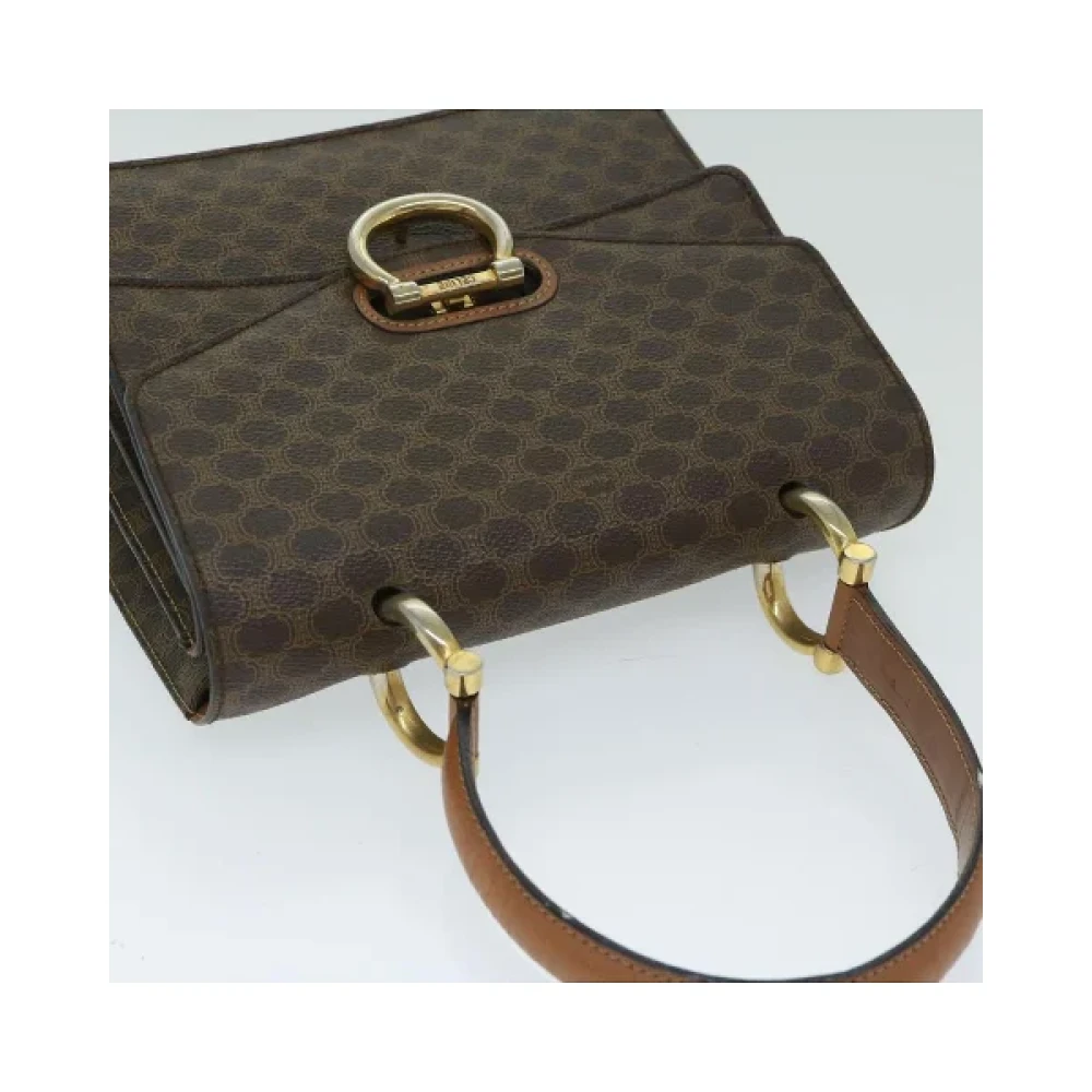 Celine Vintage Pre-owned Fabric handbags Brown Dames