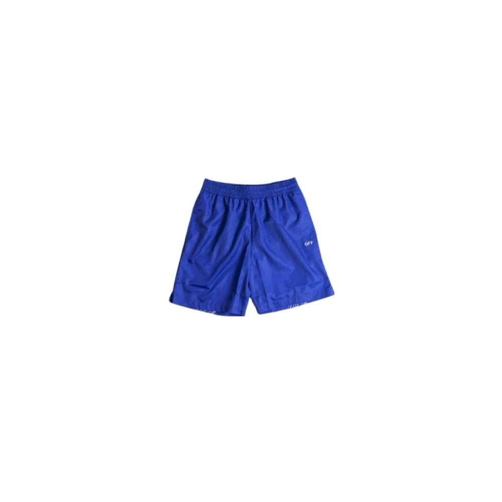 Off White Nautisk blå surfer badshorts Blue, Herr