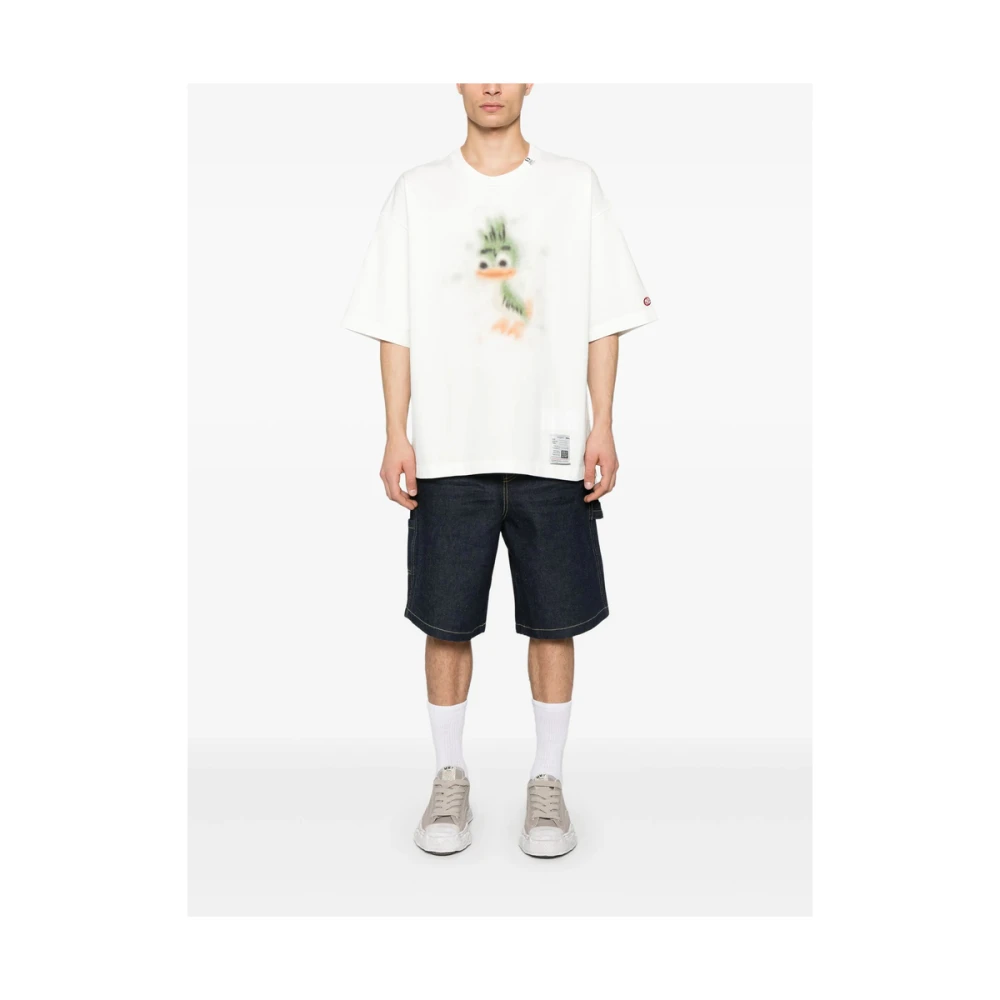 Mihara Yasuhiro Wit Crew Neck Slogan Print T-shirt White Heren