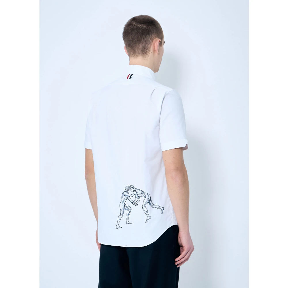 Thom Browne Geborduurd koordshirt van katoenen canvas White Heren