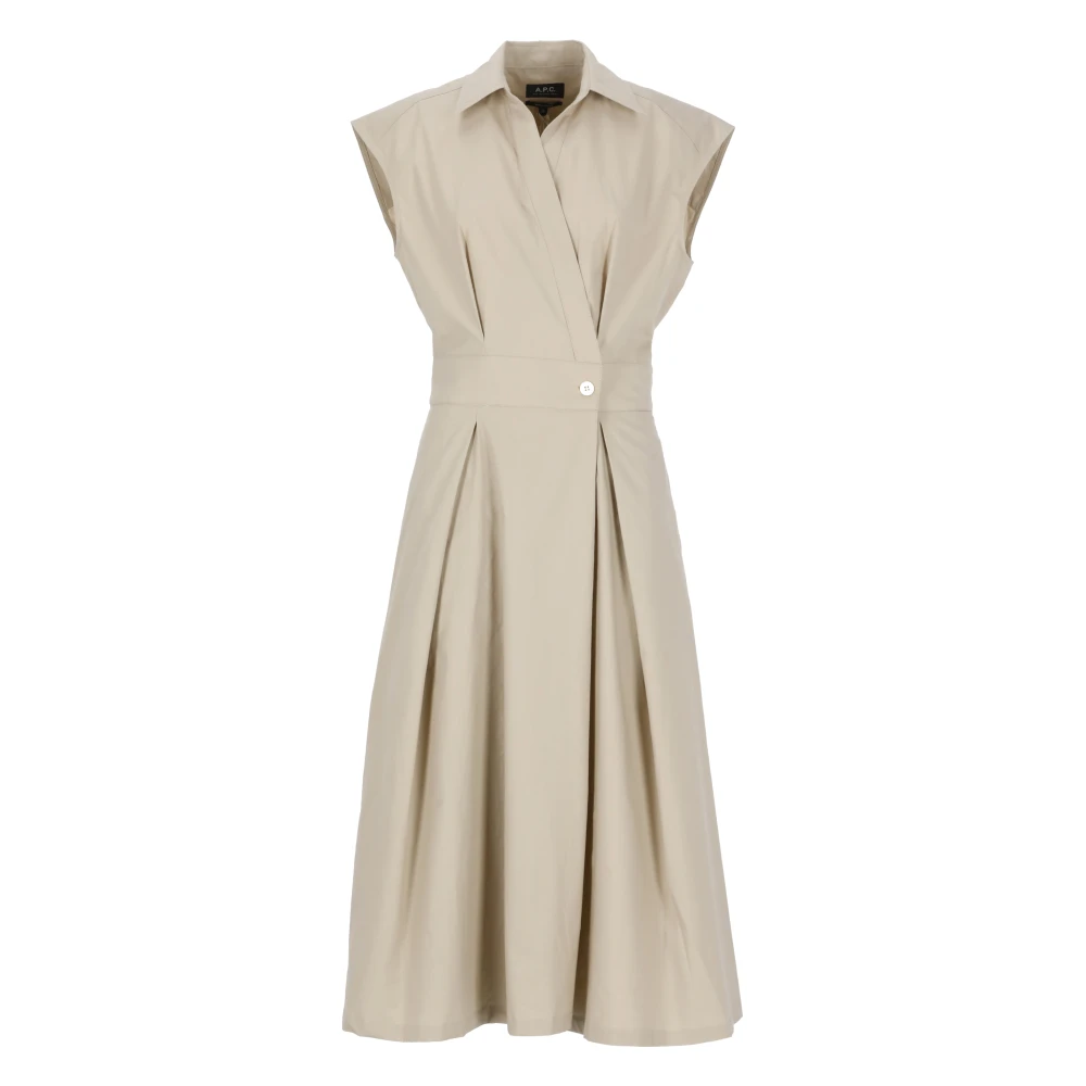 A.p.c. Zomerjurk Midi met Bloemenprint Beige Dames