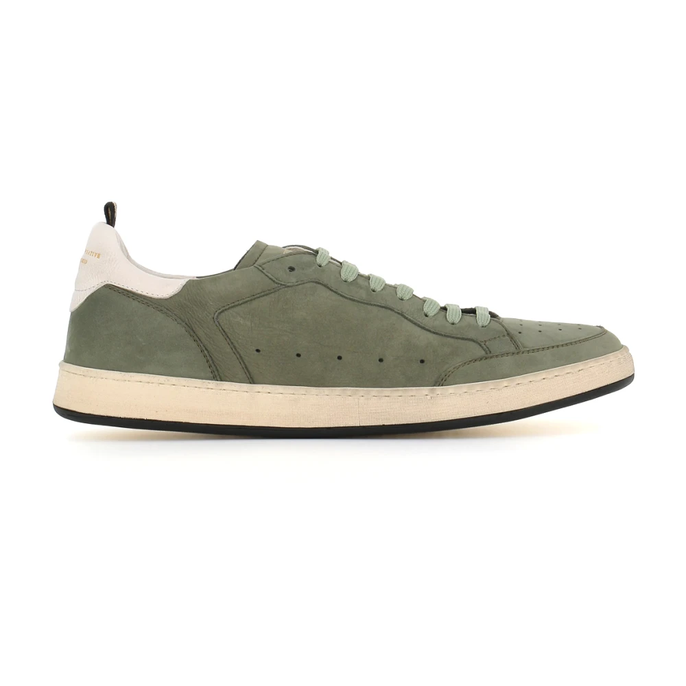 Officine Creative Groene Nabuk Sneakers met Lactae Hevea Zool Green Heren
