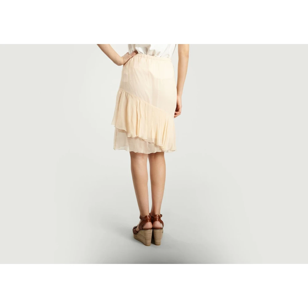 See by Chloé Zijden Ruffle Rok Beige Dames