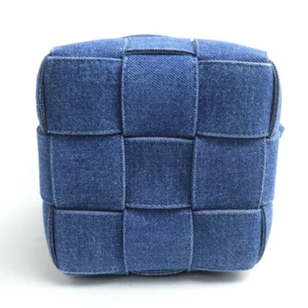 Bottega Veneta Vintage Pre-owned Cotton shoulder-bags Blue Dames