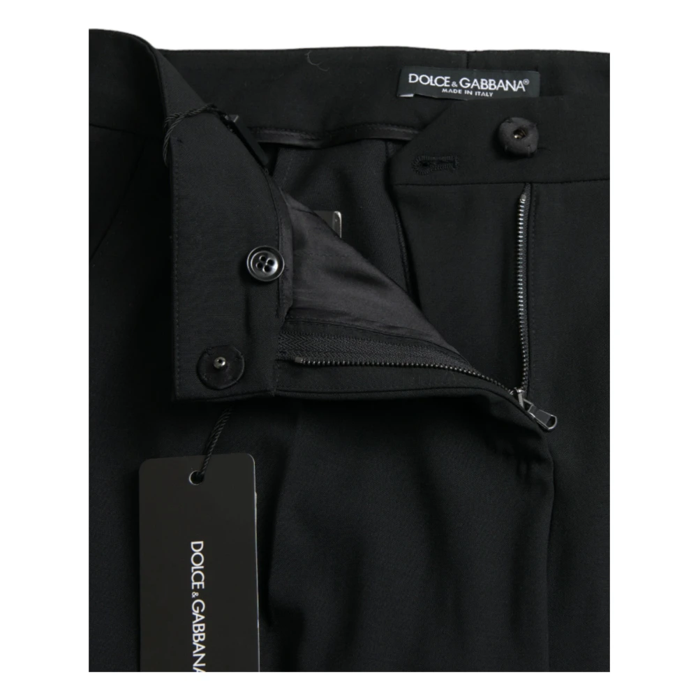 Dolce & Gabbana Elegante taps toelopende wollen broek Black Dames