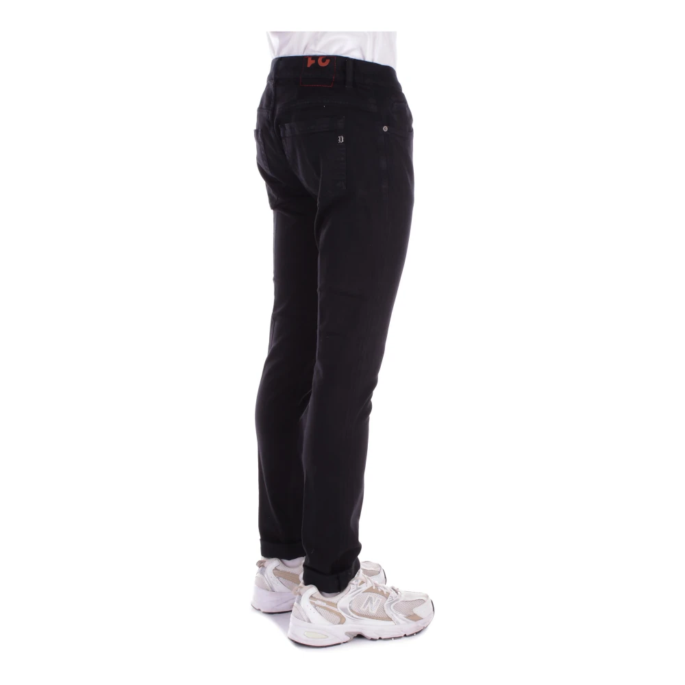 Dondup Zwarte Logo Broek met Knopen Black Heren