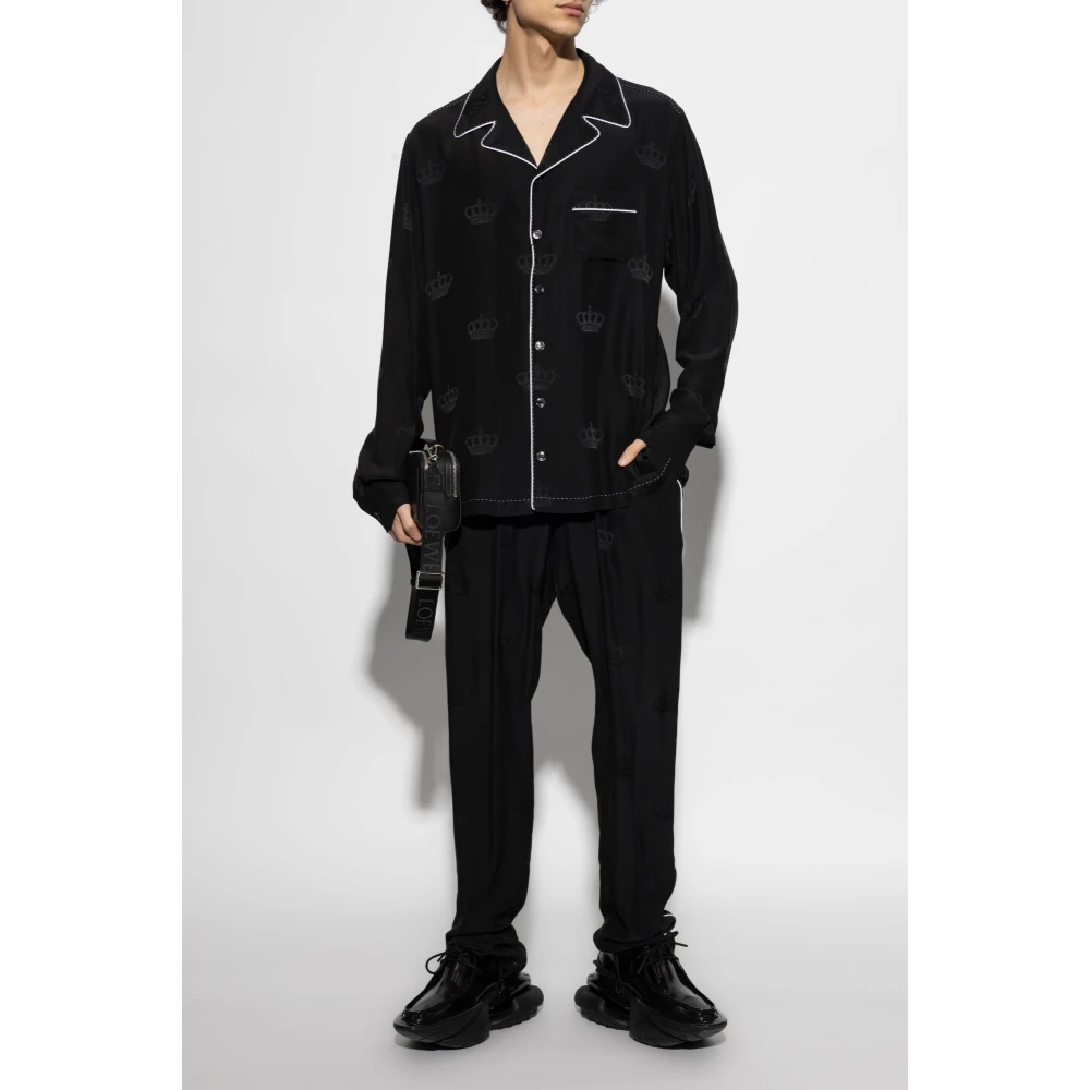 Dolce & Gabbana Zijden broek Black Heren