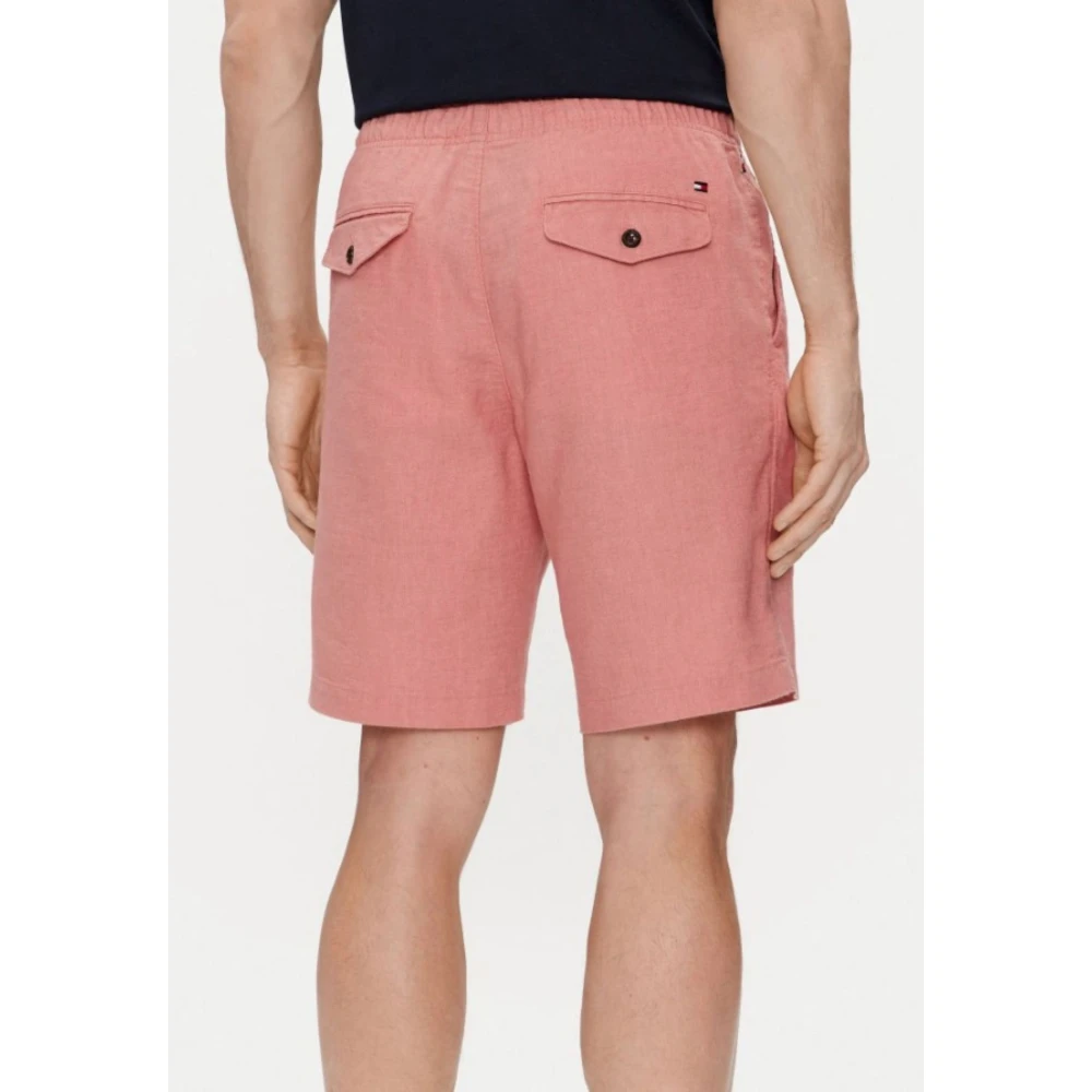 Tommy Hilfiger Heren Linnen Shorts Harlem Stijl Red Heren