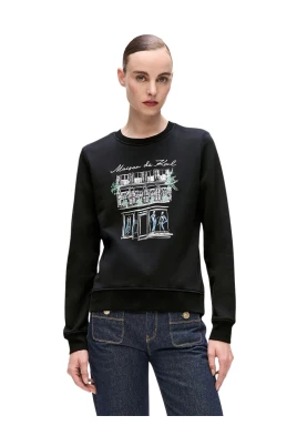 Tryckt sweatshirt i bomull