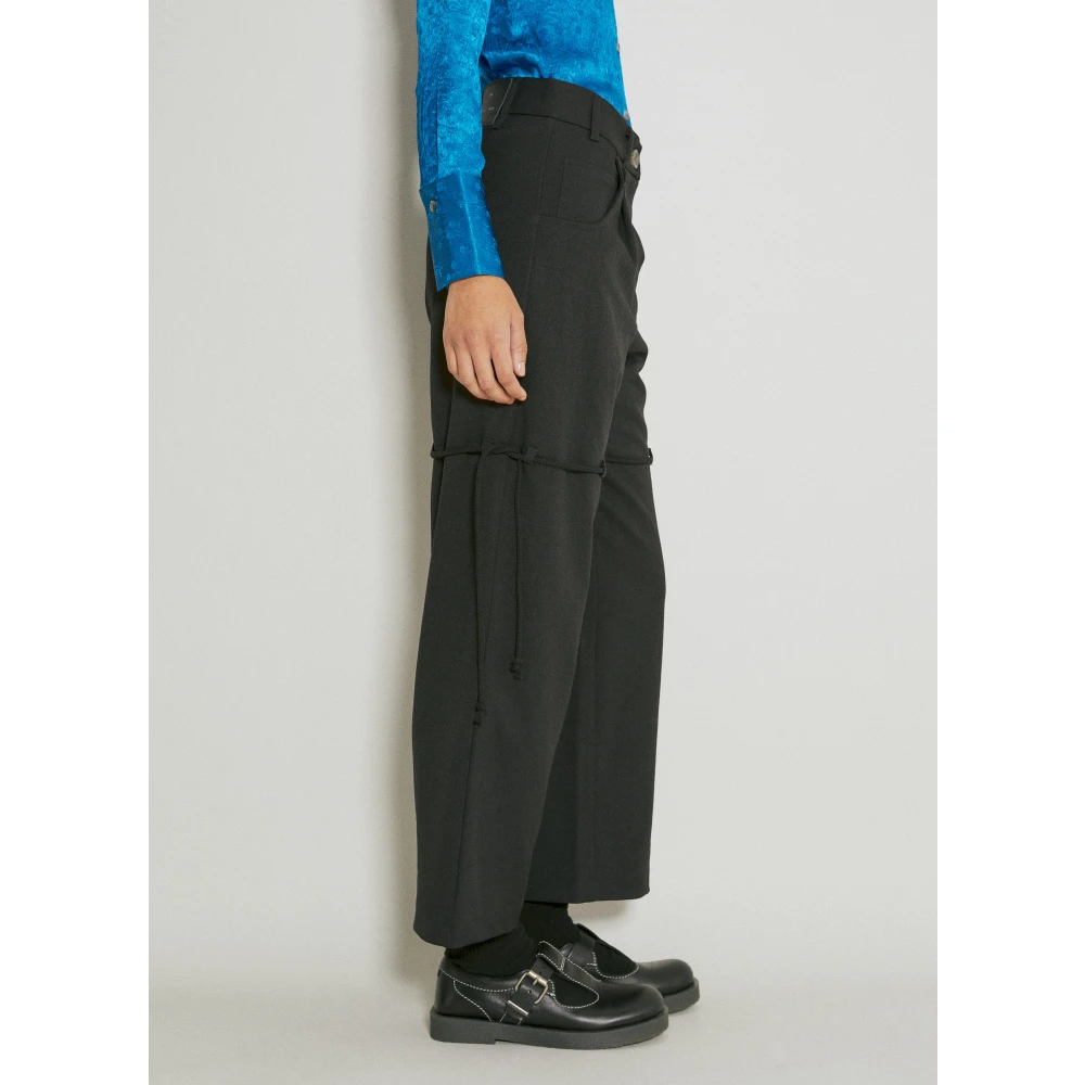 Song for the Mute Getailleerde broek met verstelbare bandjes Black Dames