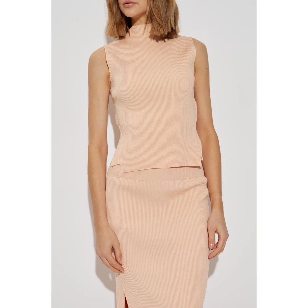 Victoria Beckham Geribbelde top Orange Dames