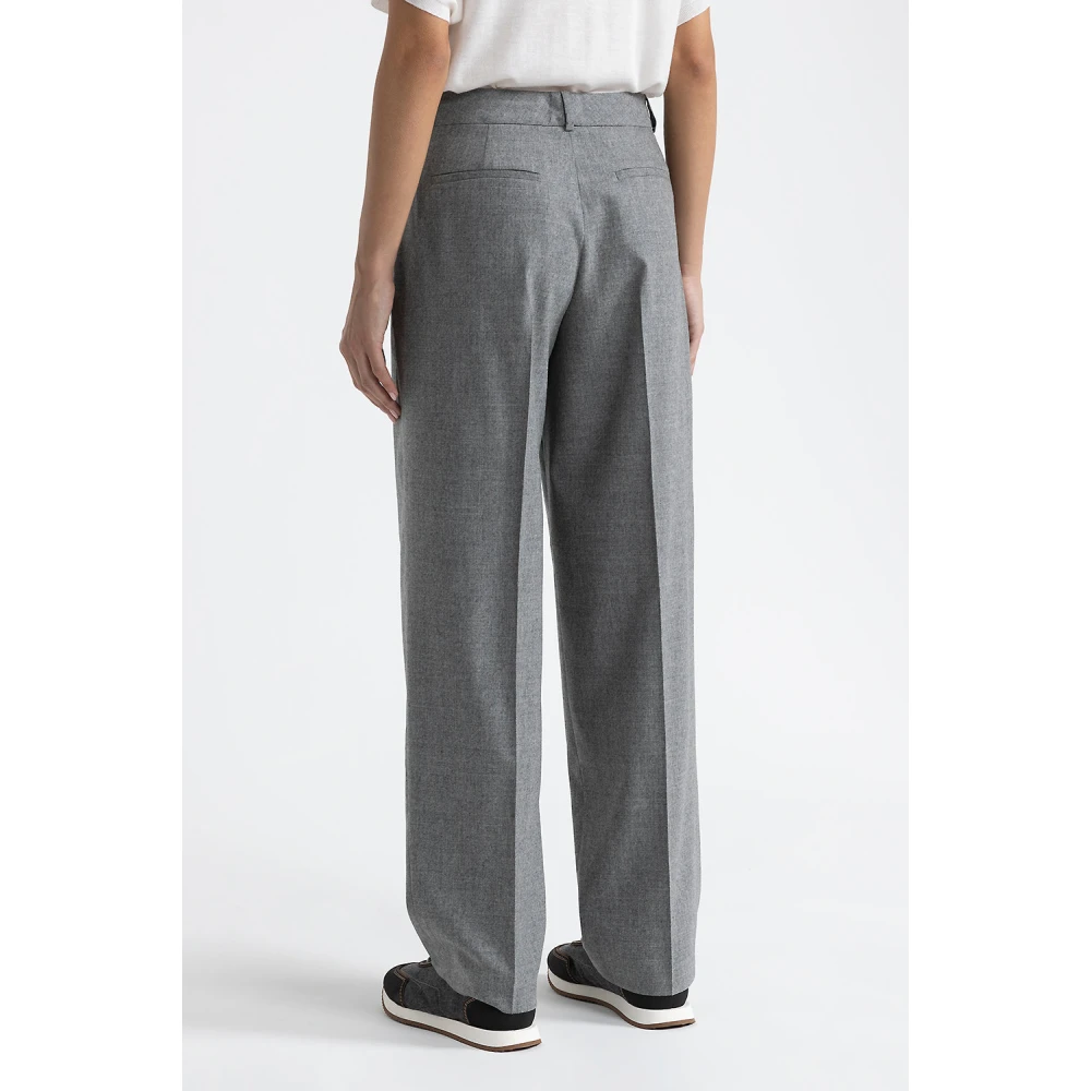 PESERICO Wol en kasjmier klassieke broek Gray Dames