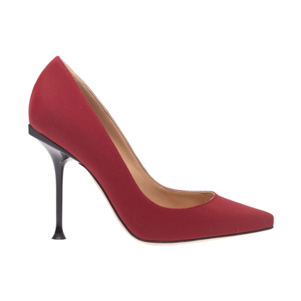 Sergio Rossi Röda spetsiga pumps elegant stil Red, Dam